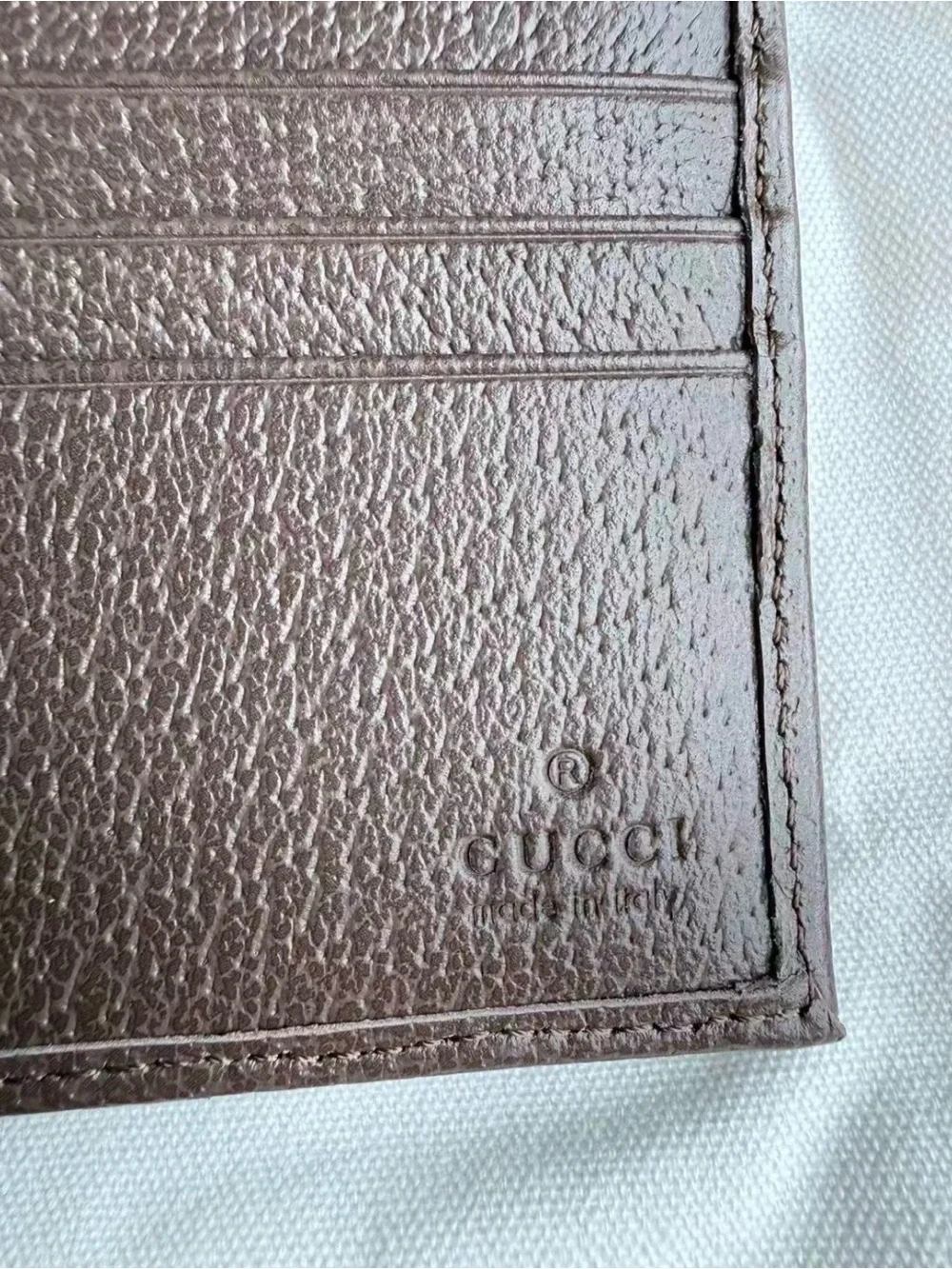 Gucci Brown Leather & Green-Red Web Stripe Card Holder with Gold GG